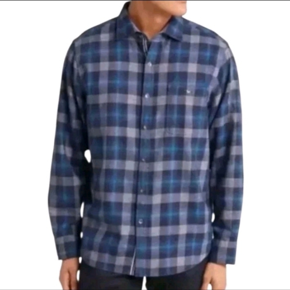 Tommy Bahama Canyon Beach Lightweight Flannel Shirt Tartan Plaid